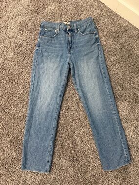 Madewell Light Blue Cropped Straight Jeans